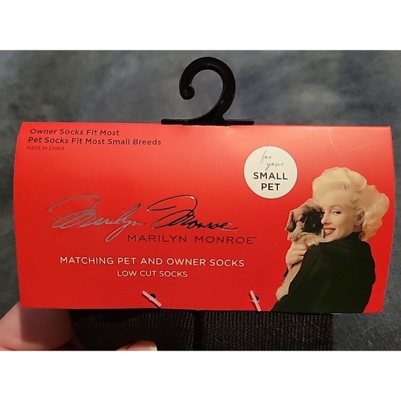 Marilyn Monroe Matching Owner and Pet Socks Red Black Love is a Four Legged Word - Picture 2 of 7
